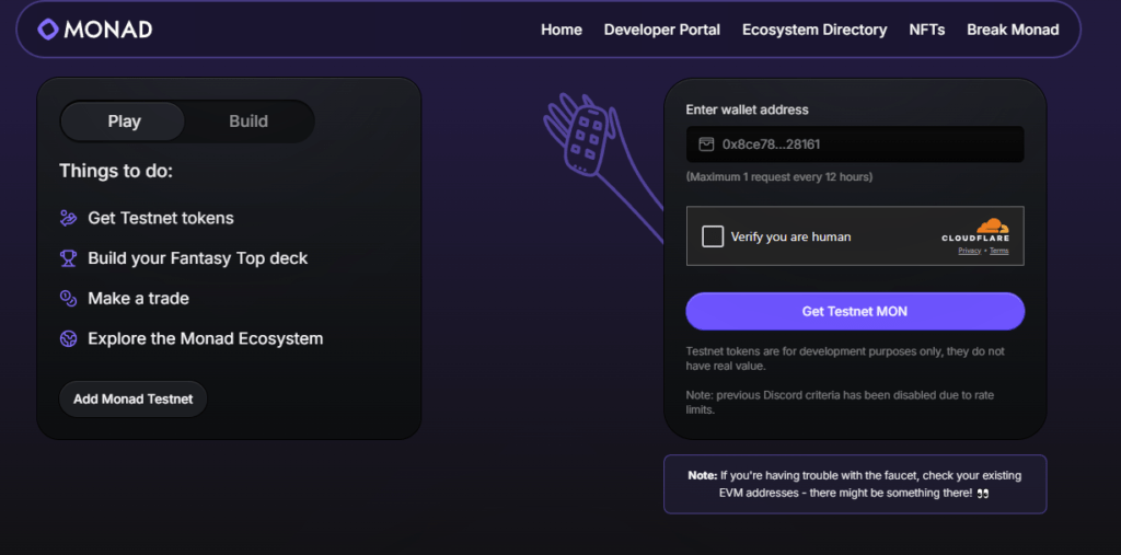 Monad Official Faucet
