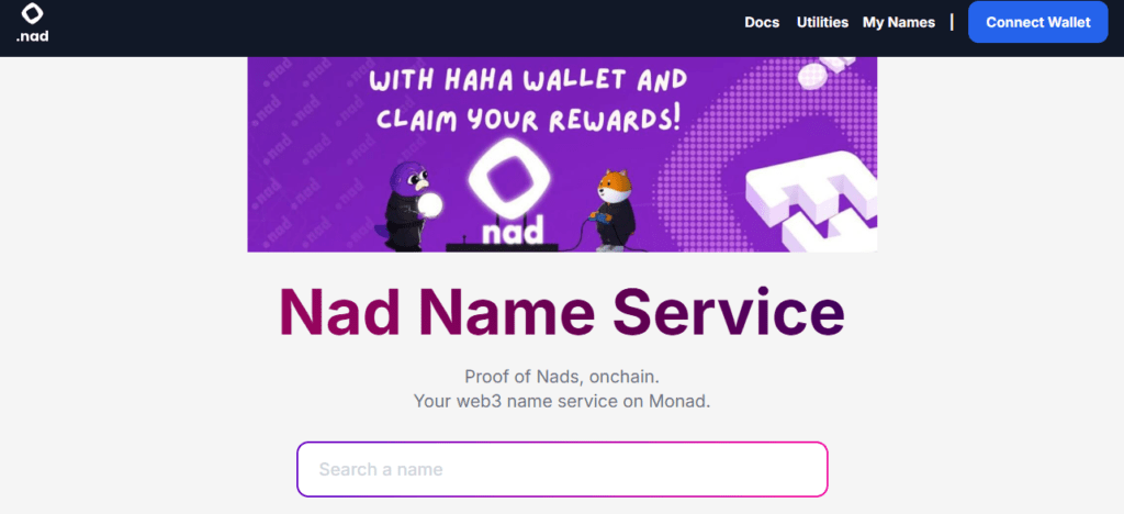 Register Domains with Nad Name Service